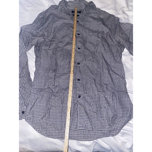 Banana Republic Luxe Flannel Camden Fit Windowpane Gray Shirt‎ Size Medium - Picture 3 of 8